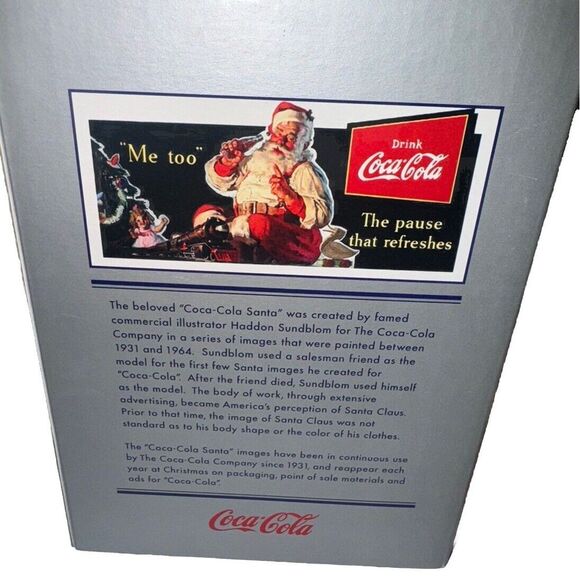 Hallmark 2001 Coca-Cola Santa Christmas Musical Snow Globe Moving Train Working - Picture 7 of 7